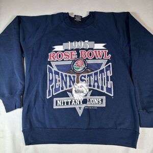 Vintage 90s Penn State Rose Bowl 1995 Sweatshirt Navy Nittany Lions Adult Large